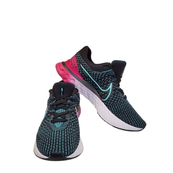 New  Nike React Infinity Run Flyknit 3 Black Pink Prime Dynamic  Women's 8, 9.5 - Picture 5 of 17